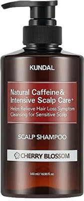 KUNDAL - Šampon proti vypadávání vlasů s kofeinem Natural Caffeine & Intensive Scalp Care+ Cherry Blossom (Scalp Shampoo)