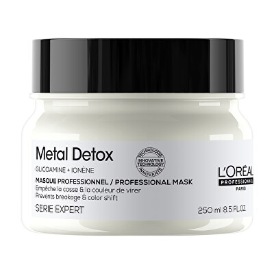L'Oréal Professionnel - Maska pro barvené a poškozené vlasy, pro lesk vlasů, déletrvající barvu, bohatá textura Serie Expert Metal Detox (Professional Mask)