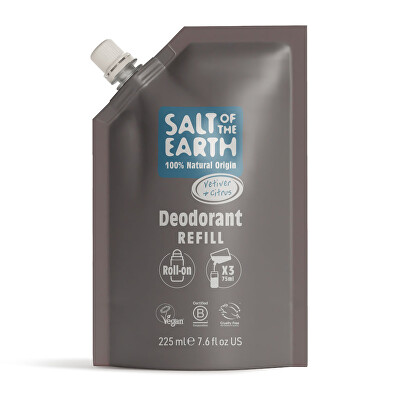 Salt Of The Earth - Přírodní kuličkový deodorant Vetiver & Citrus Deo Refill - náplň