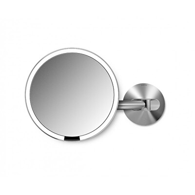 Simplehuman - Síťové kosmetické zrcátko na zeď Sensor s LED osvětlením, 5x zvětšení