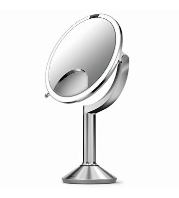 Simplehuman - Dobíjecí kosmetické zrcátko Sensor TRIO s dotykovým ovládáním a LED osvětlením, 1x/5x/10x zvětšení