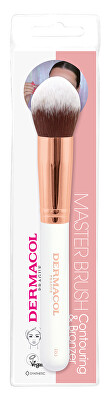 Dermacol - Kosmetický štětec na pudr a kontury s pouzdrem Rose Gold D53