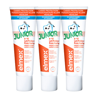Elmex - Dětská zubní pasta Junior Trio 3 x 75 ml