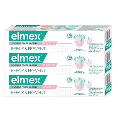 Elmex - Zubní pasta pro úlevu od bolesti Sensitive Professional Repair & Prevent Trio 3 x 75 ml