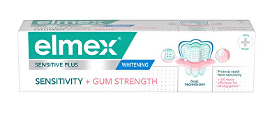 Elmex - Sensitivity + Gum Strength Whitening fogkrém, 75 ml