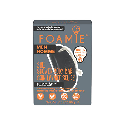 Foamie - Pánská sprchová péče na obličej, tělo a vlasy What A Man (3 in 1 Shower Body Bar) 90 g