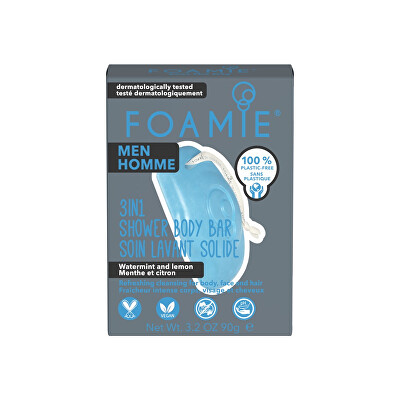 Foamie - Pánská sprchová péče na obličej, tělo a vlasy Seas The Day (3 in 1 Shower Body Bar) 90 g