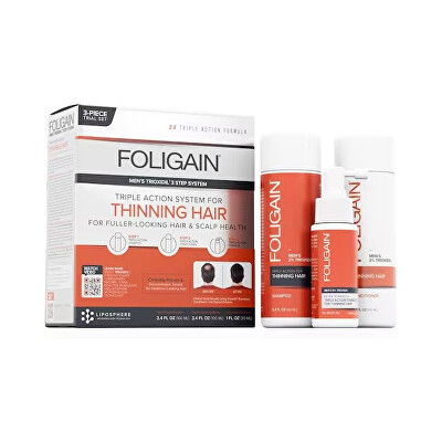 Foligain - Cestovní sada přípravků proti padání vlasů pro muže Triple Action