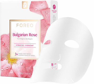 Foreo - Hydratační pleťová maska pro suchou a unavenou pleť Bulgarian Rose (Hydrating Sheet Mask) 3 x 20 g