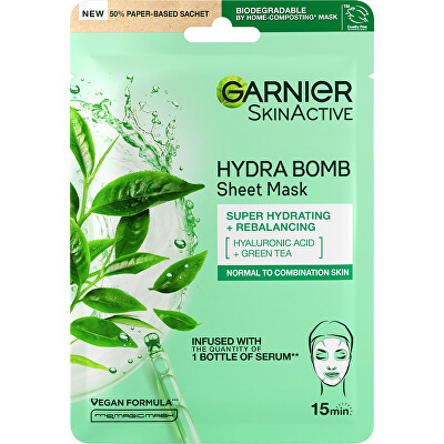 Garnier - Superhydratační čisticí pleťová maska se zeleným čajem Moisture + Freshness (Tissue Super Hydrating & Purifying  mask) 28 g