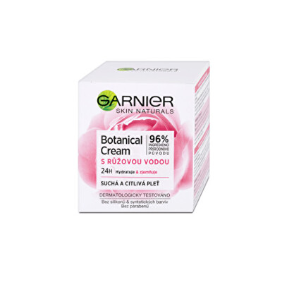 Garnier - Hydratační krém s růžovou vodou pro suchou a citlivou pleť Botanical Cream 50 ml
