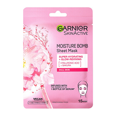 Garnier - Mască textilă revitalizantă cu extract de sakura Skin Naturals (Hydra Bomb Sheet Mask) 28 g
