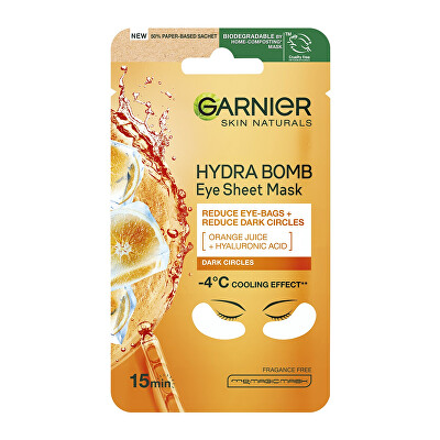 Garnier - Povzbuzující oční maska se šťávou z pomeranče a kyselinou hyaluronovou (Eye Tissue Mask) 6 g