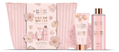 The Luxury Bathing Company - Dárková sada péče o tělo v kosmetické tašce Creme brulée, Pomerančový & Vanilka 3 ks