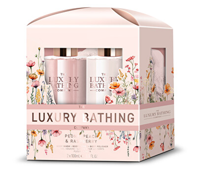 The Luxury Bathing Company - Dárková sada pro péči o tělo Pivoňka, Broskev & Malina 3 ks