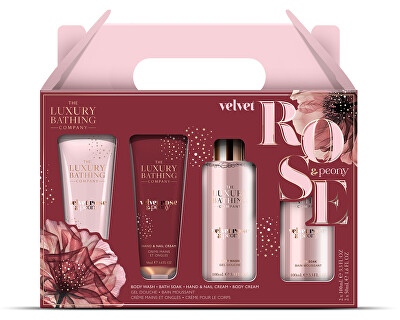 The Luxury Bathing Company - Dárková sada Růže & Pivoňka 4 ks