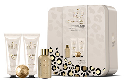 The Luxury Bathing Company - Sada péče o tělo v plechové dóze Kašmír, Mošus & Ambra 4 ks