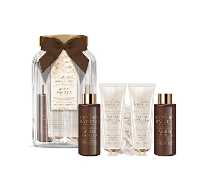 The Luxury Bathing Company - Dárková sada ve skleněné dóze Vanilka 5 ks