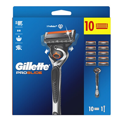 Gillette - Holicí strojek ProGlide Flexball + 10 náhradních hlavic