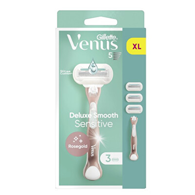 Gillette - Holicí strojek Venus Deluxe Smooth Sensitive Rose Gold + 3 hlavice