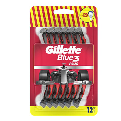 Gillette - Jednorázová holítka pro muže Blue3 Red 12 ks