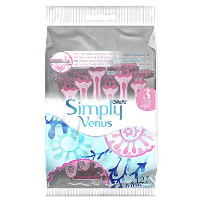Gillette - Jednorázová holítka Simply Venus 3 Plus Yellow 8+4 ks