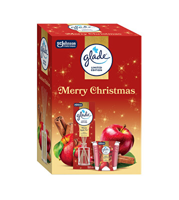 Glade - Dárková sada aroma difuzéru a svíčky Warm Apple Pie