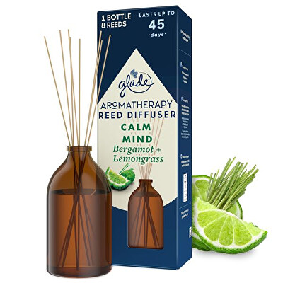 Glade - Aroma diffúzor bergamott és citromfű illatával Aromatherapy Reed Calm Mind 80 ml