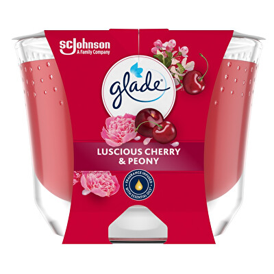 Glade - Vonná sviečka Luscious Cherry & Peony 204 g