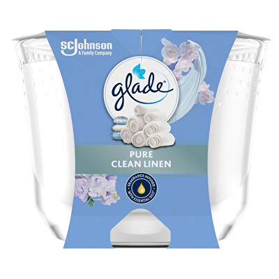 Glade - Vonná sviečka Pure Clean Linen 204 g