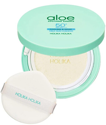 Holika Holika - Pleťový opalovací krém v houbičce SPF 50+ Aloe Soothing Essence (Mild Sun Cushion) 25 g