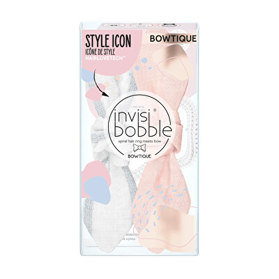 Invisibobble - Gumička do vlasů s mašlí Bowtique Duo Nordic Breeze Summer Lemming Go 2 ks