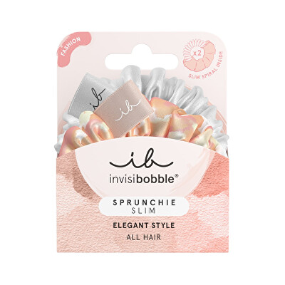 Invisibobble - Gumičky do vlasů Sprunchie Slim Bella Chrome 2 ks