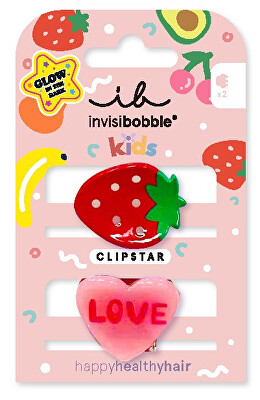 Invisibobble - Skřipeček do vlasů Clipstar Glow Frutti Strawberry 2 ks