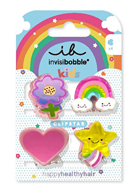 Invisibobble - Skřipeček do vlasů Clipstar Happy World 4 ks
