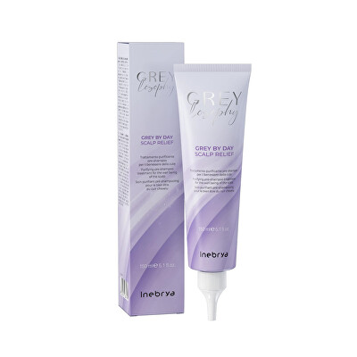 Inebrya - Čisticí kúra pro zdravou pokožku hlavy šedých a platinových vlasů Grey By Day (Scalp Relief) 150 ml