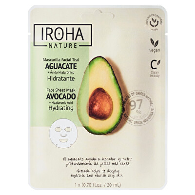 Iroha - Plátýnková maska Avocado Face Sheet Mask 20 ml