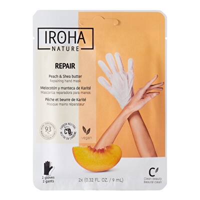 Iroha - Regenerační maska na ruce a nehty Peach Hand Mask Gloves 2 x 9 ml