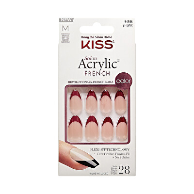 KISS - Umělé nehty Salon Acrylic French Color - Catchy 28 ks
