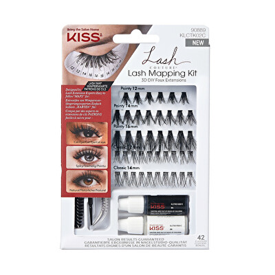 KISS - Umělé trsové řasy 3D DIY Faux Extensions Lash Mapping Kit