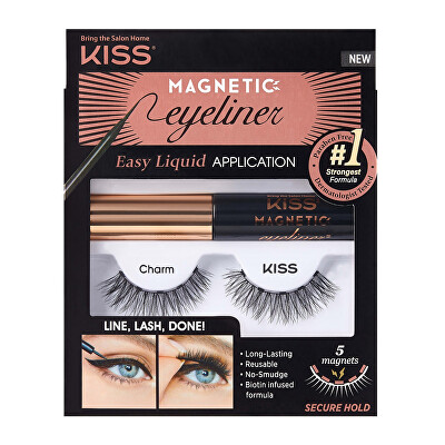 KISS - Magnetické umělé řasy s očními linkami 07 Charm (Magnetic Eyeliner & Lash Kit)