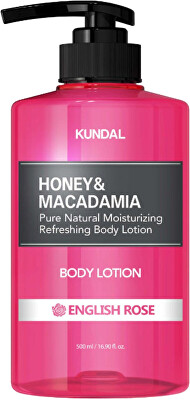 KUNDAL - Vyživující tělové mléko Honey & Macadamia English Rose (Body Lotion) 500 ml