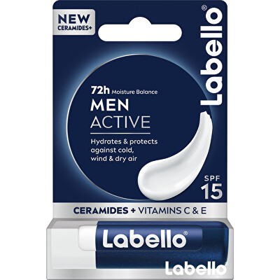 Labello - Balsam de buze pentru bărbați SPF 15 Men Active Lip Balm 4,8 g