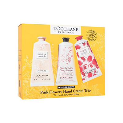 L'Occitane en Provence - Dárková sada krémů na ruce Pink Flowers Hand Cream Trio