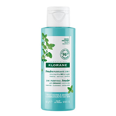 Klorane - Čisticí pudr Bio Máta 3 in 1 Purifying Powder 50 g