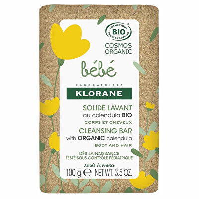 Klorane - Jemné mýdlo s bio měsíčkem Bébé (Cleansing Bar) 100 g