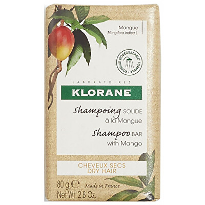 Klorane - Tuhý šampon s mangem (Mango Shampoo Bar with Mango) 80 g