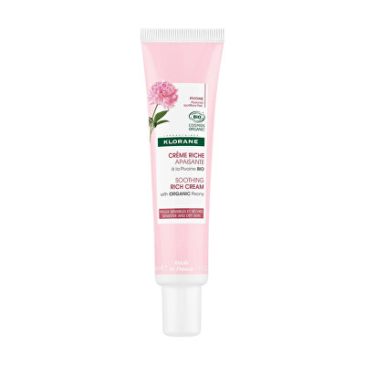 Klorane - Zklidňující krém BIO Pivoňka pro citlivou a suchou pleť (Soothing Rich Cream) 40 ml