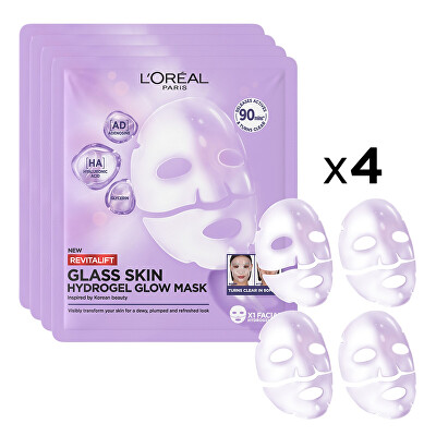 L'Oréal Paris  - Sada rozjasňujících masek Filler Glass Skin Mask 4 x 25 g