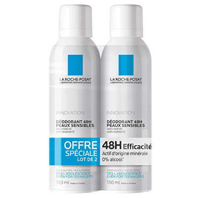 La Roche Posay - 2. JAKOST -  Sada fyziologických deodorantů pro citlivou pokožku (Sensitive Skin 48 HR Deodorant) 2 x 150 ml